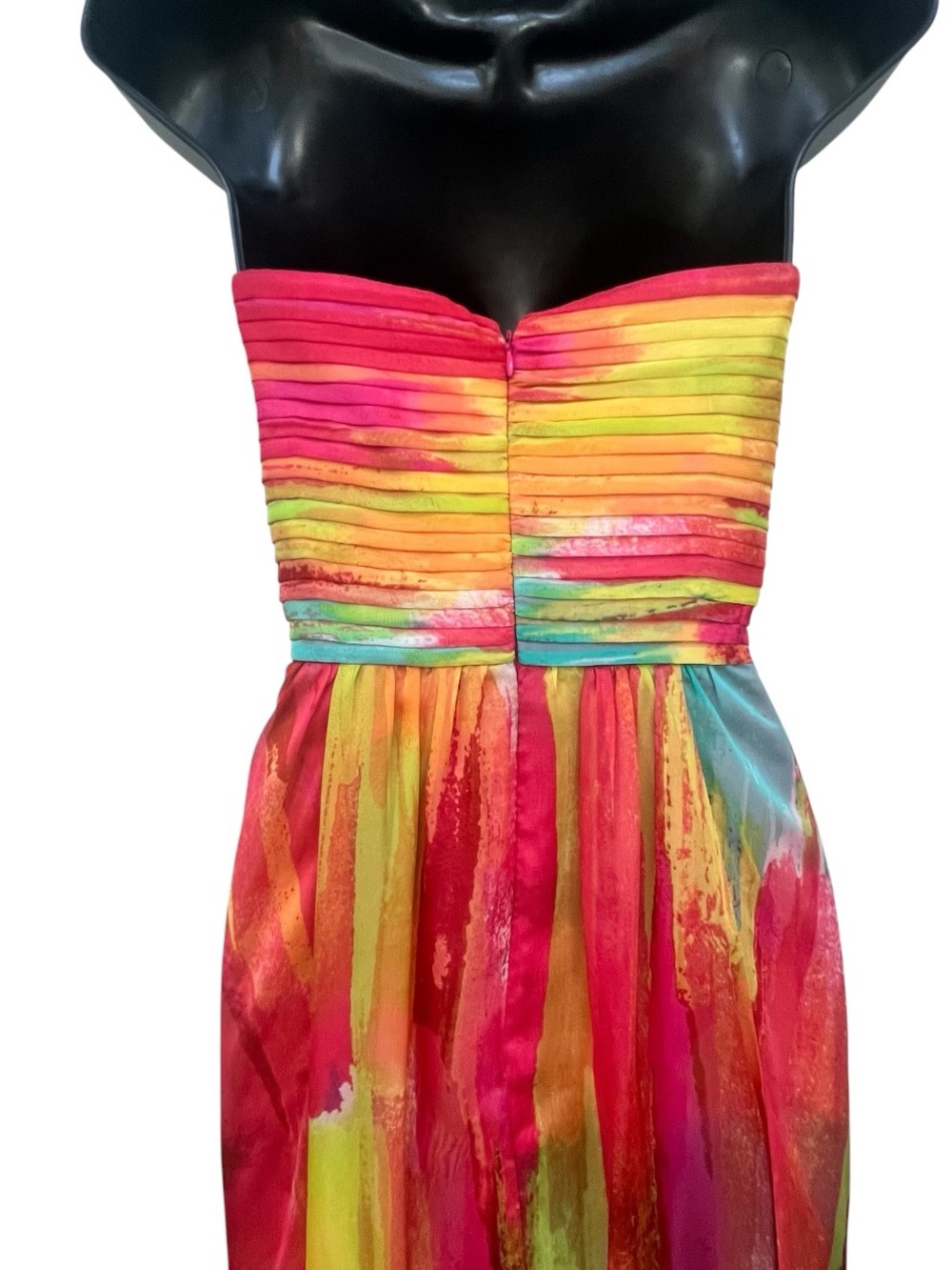 Laundry by Shelli Segal Watercolor Strapless Maxi Dress Size 10 - Picture 8 of 15